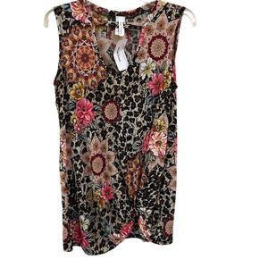 Brown Leopard/Floral Side Twist Top